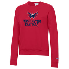 Washington Capitals Champion Women's Wordmark Lockup Powerblend Sweatshirt - Red | US 203935413