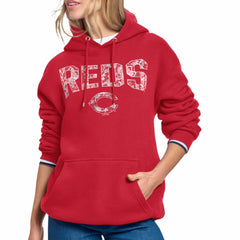 Cincinnati Reds Starter Women's Lace Team Lockup Fleece Hoodie - Red Hoodies