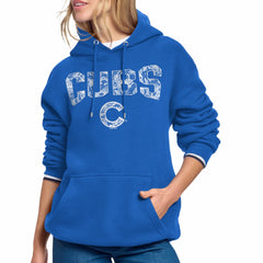 Chicago Cubs Starter Women's Lace Team Lockup Fleece Hoodie - Royal Hoodies