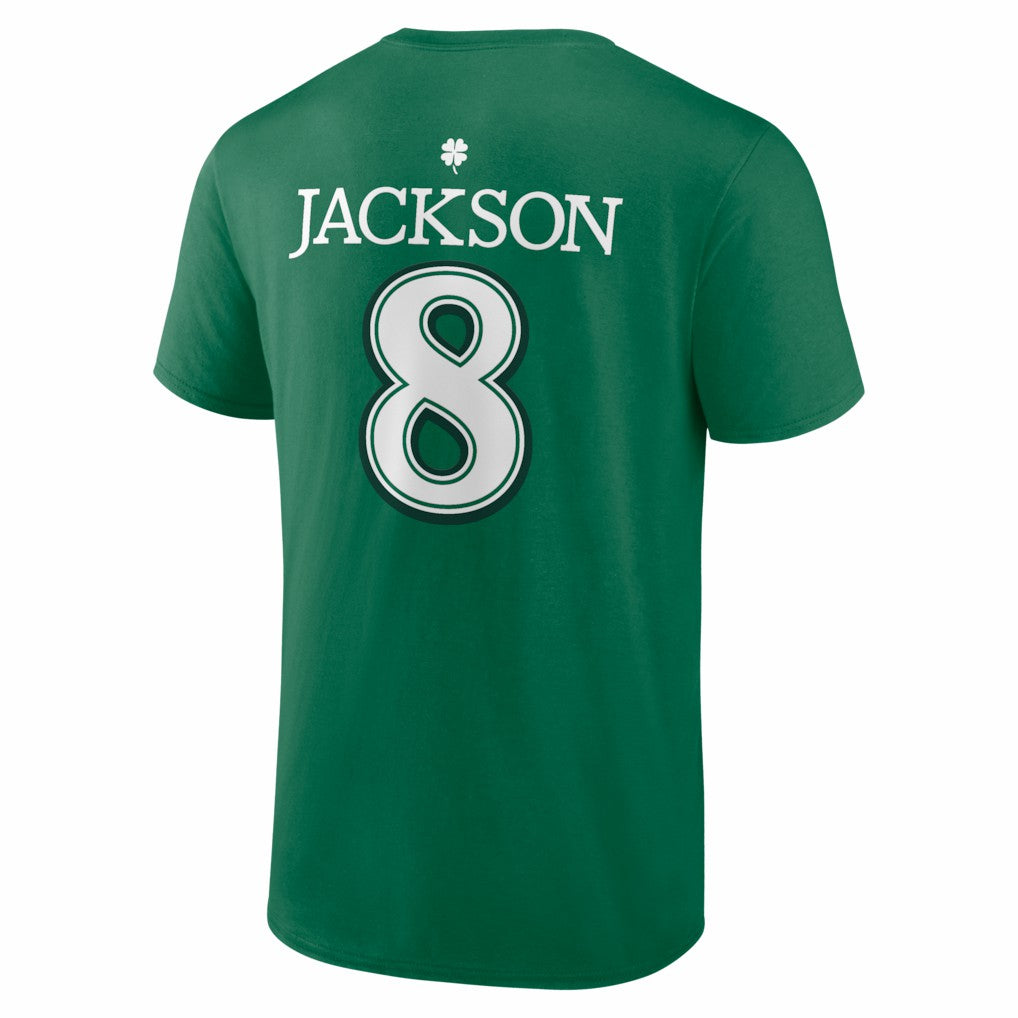 Lamar Jackson Baltimore Ravens St. Patrick's Day Icon Name & Number T-Shirt - Green T-shirts