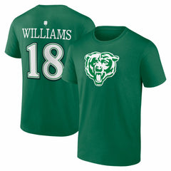 Caleb Williams Chicago Bears St. Patrick's Day Icon Name & Number T-Shirt - Green T-shirts