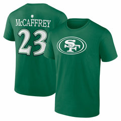 Christian McCaffrey San Francisco 49ers St. Patrick's Day Icon Name & Number T-Shirt - Green T-shirts