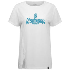 Seattle Mariners Levelwear Women's Blue Haven Influx Cornerstone T-Shirt - White T-shirts