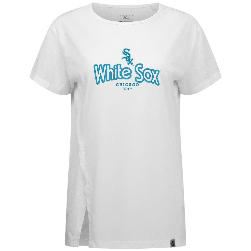 Chicago White Sox Levelwear Women's Blue Haven Influx Cornerstone T-Shirt - White T-shirts