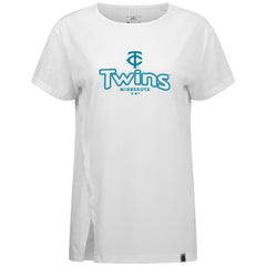Minnesota Twins Levelwear Women's Blue Haven Influx Cornerstone T-Shirt - White T-shirts