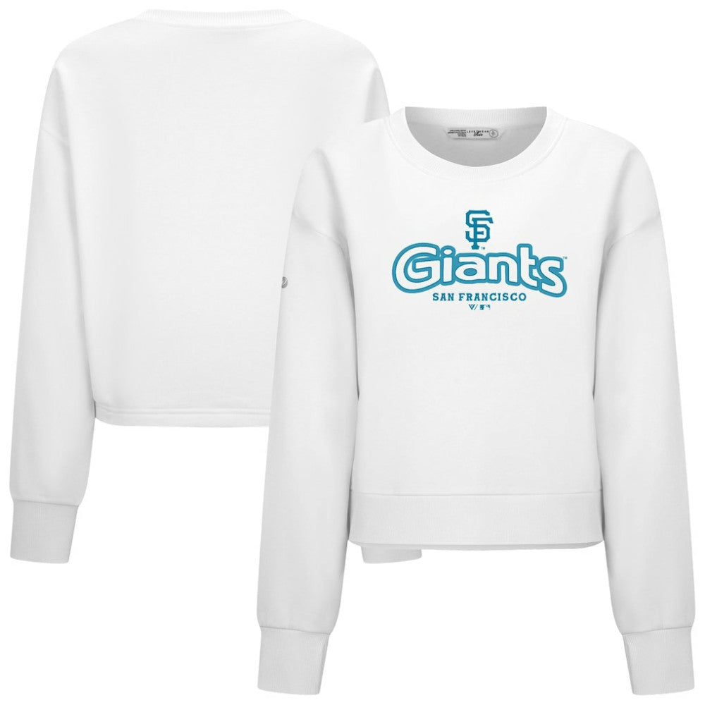 San Francisco Giants Levelwear Women's Judd Cornerstone Cropped Sweatshirt - White Sweatshirts