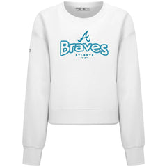 Atlanta Braves Levelwear Women's Judd Cornerstone Cropped Sweatshirt - White Sweatshirts