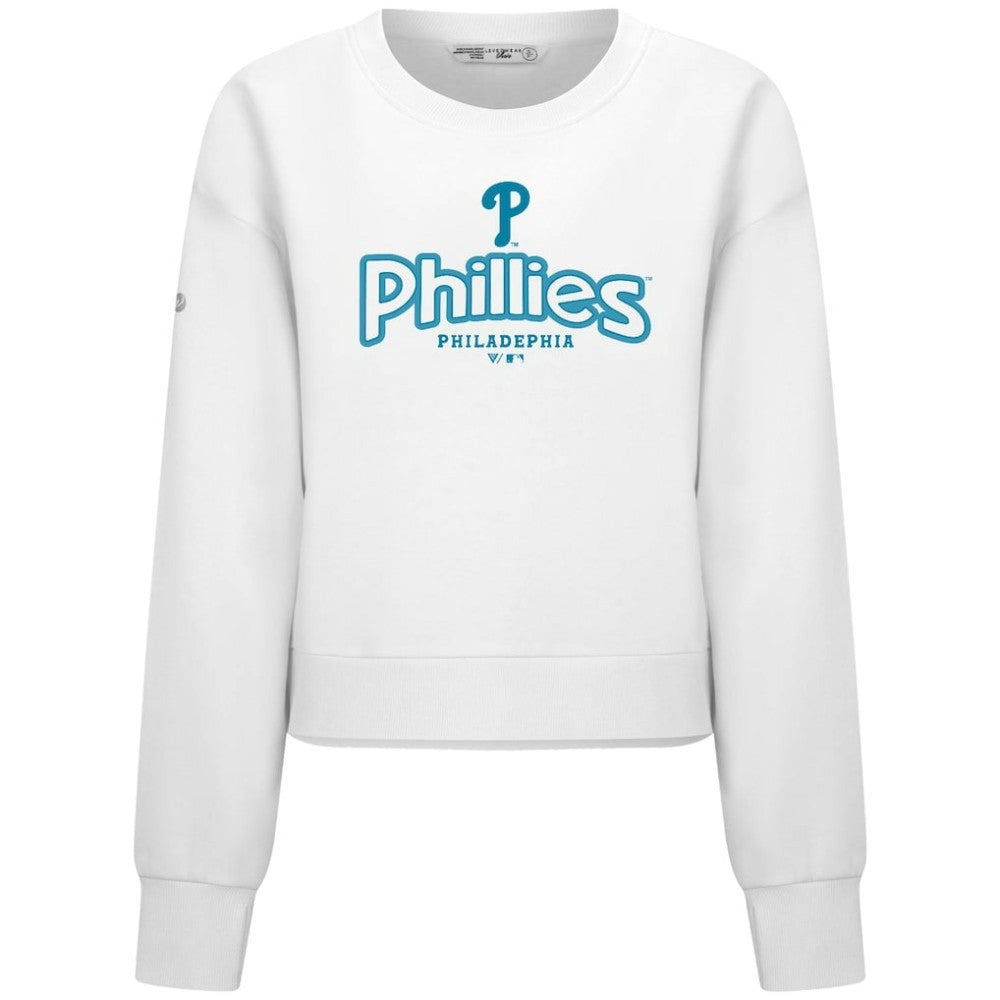 Philadelphia Phillies Levelwear Women's Judd Cornerstone Cropped Sweatshirt - White Sweatshirts