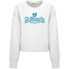 Washington Nationals Levelwear Women's Judd Cornerstone Cropped Sweatshirt - White Sweatshirts