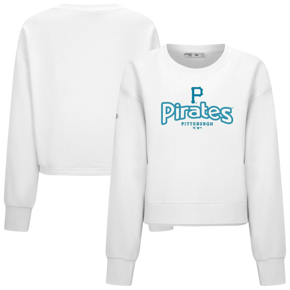 Pittsburgh Pirates Levelwear Women's Judd Cornerstone Cropped Sweatshirt - White Sweatshirts