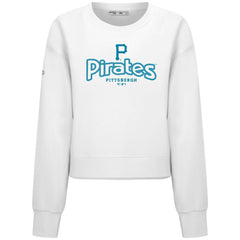 Pittsburgh Pirates Levelwear Women's Judd Cornerstone Cropped Sweatshirt - White Sweatshirts
