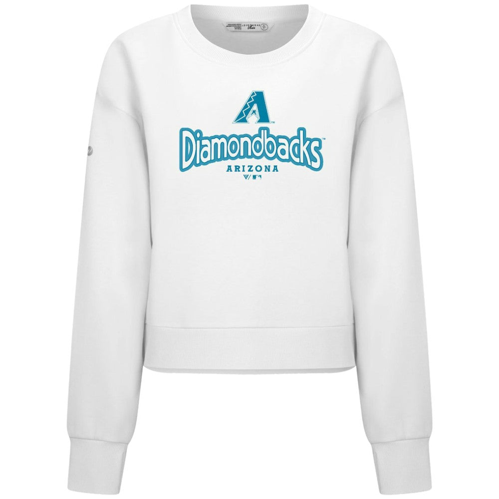 Arizona Diamondbacks Levelwear Women's Judd Cornerstone Cropped Sweatshirt - White Sweatshirts
