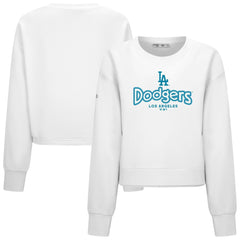 Los Angeles Dodgers Levelwear Women's Judd Cornerstone Cropped Sweatshirt - White Sweatshirts