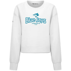 Toronto Blue Jays Levelwear Women's Judd Cornerstone Cropped Sweatshirt - White Sweatshirts