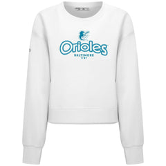 Baltimore Orioles Levelwear Women's Judd Cornerstone Cropped Sweatshirt - White Sweatshirts