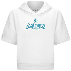 Houston Astros Levelwear Women's Amber Short Sleeve Cornerstone Hoodie - White Hoodies