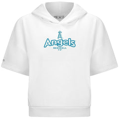 Los Angeles Angels Levelwear Women's Amber Short Sleeve Cornerstone Hoodie - White Hoodies