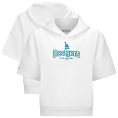 Los Angeles Dodgers Levelwear Women's Amber Short Sleeve Cornerstone Hoodie - White Hoodies