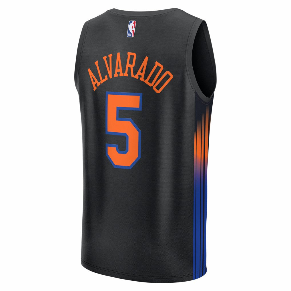 Jose Alvarado New York Knicks Fast Break Replica Jersey Black Statement Edition - Fanatics