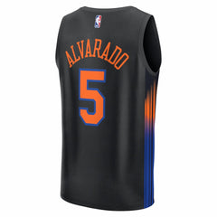 Jose Alvarado New York Knicks Fast Break Replica Jersey Black Statement Edition - Fanatics