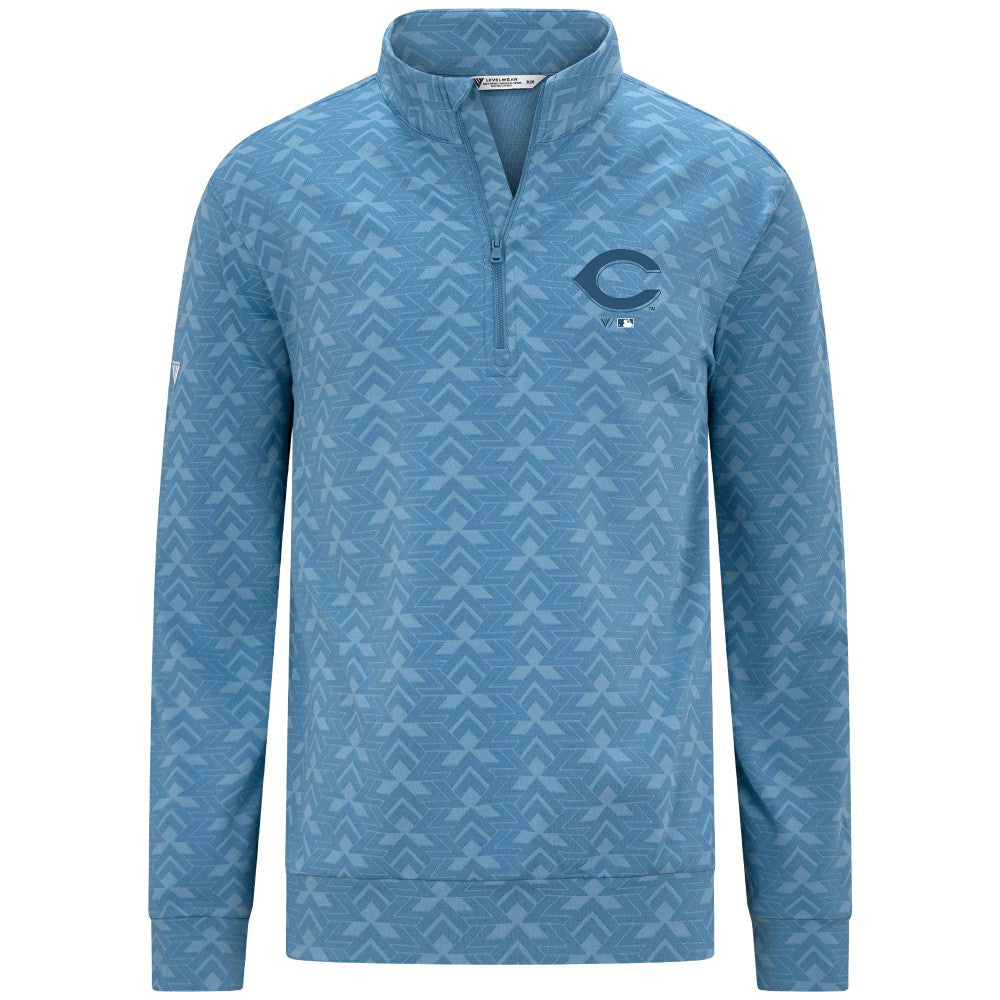 Cincinnati Reds Levelwear Chameleon Quarter-Zip Pullover - Blue Pullover