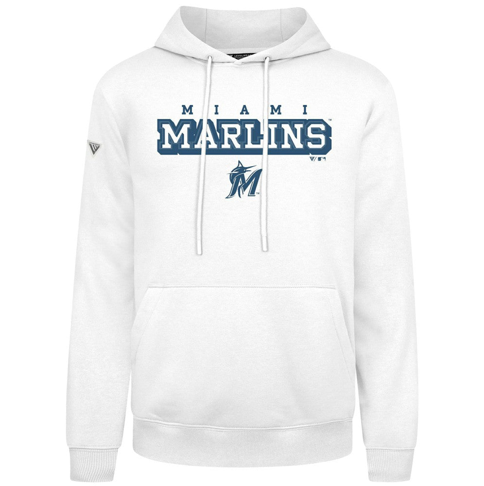 Miami Marlins Levelwear Podium Hoodie - White Hoodies
