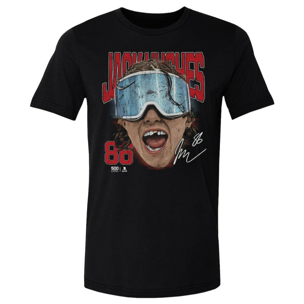 Jack Hughes US Men's Hockey 500 Level Goggles T-Shirt - Black | US 203959024