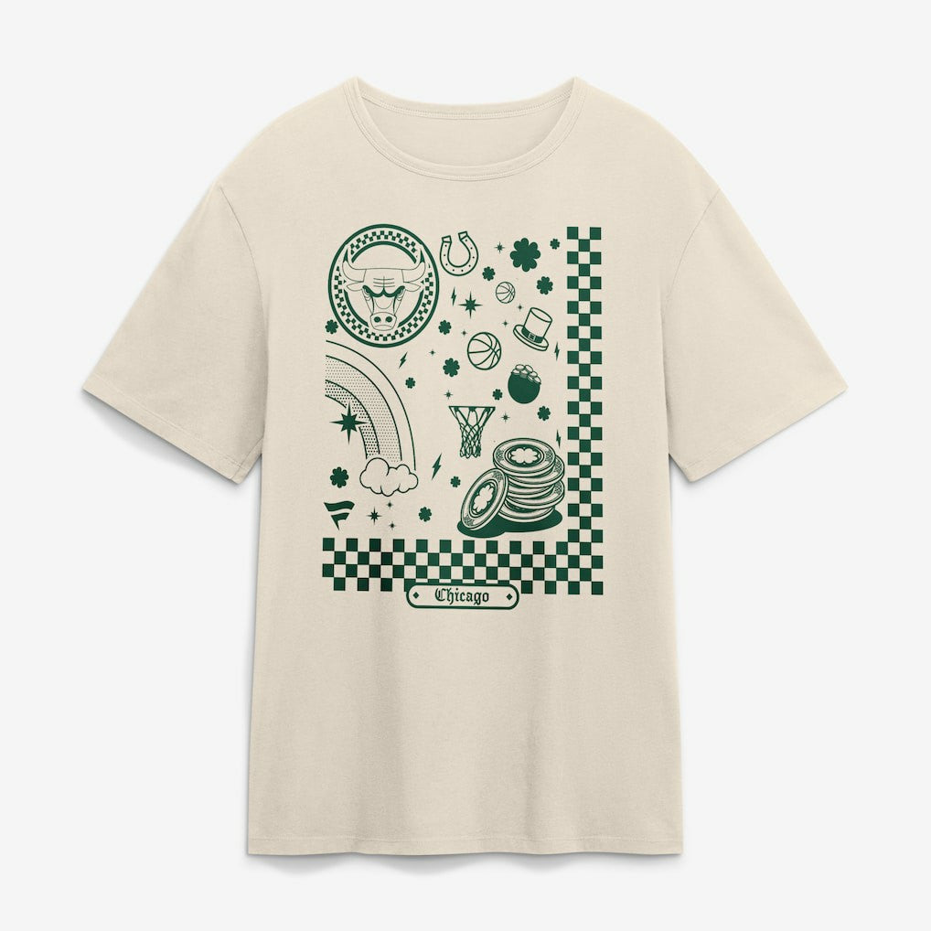 Chicago Bulls St. Patrick's Day City Charms T-Shirt Cream