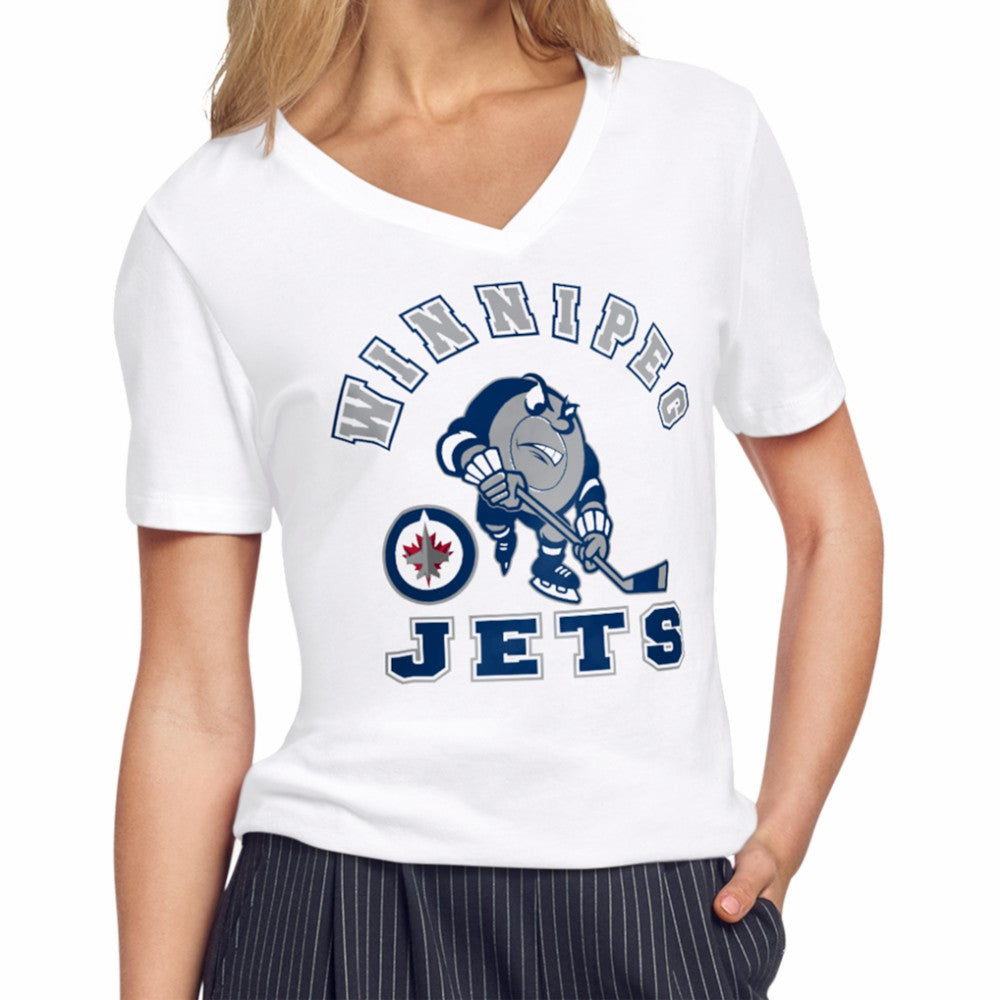 Winnipeg Jets Starter Women's Tough Puck T-Shirt - White | US 203995148
