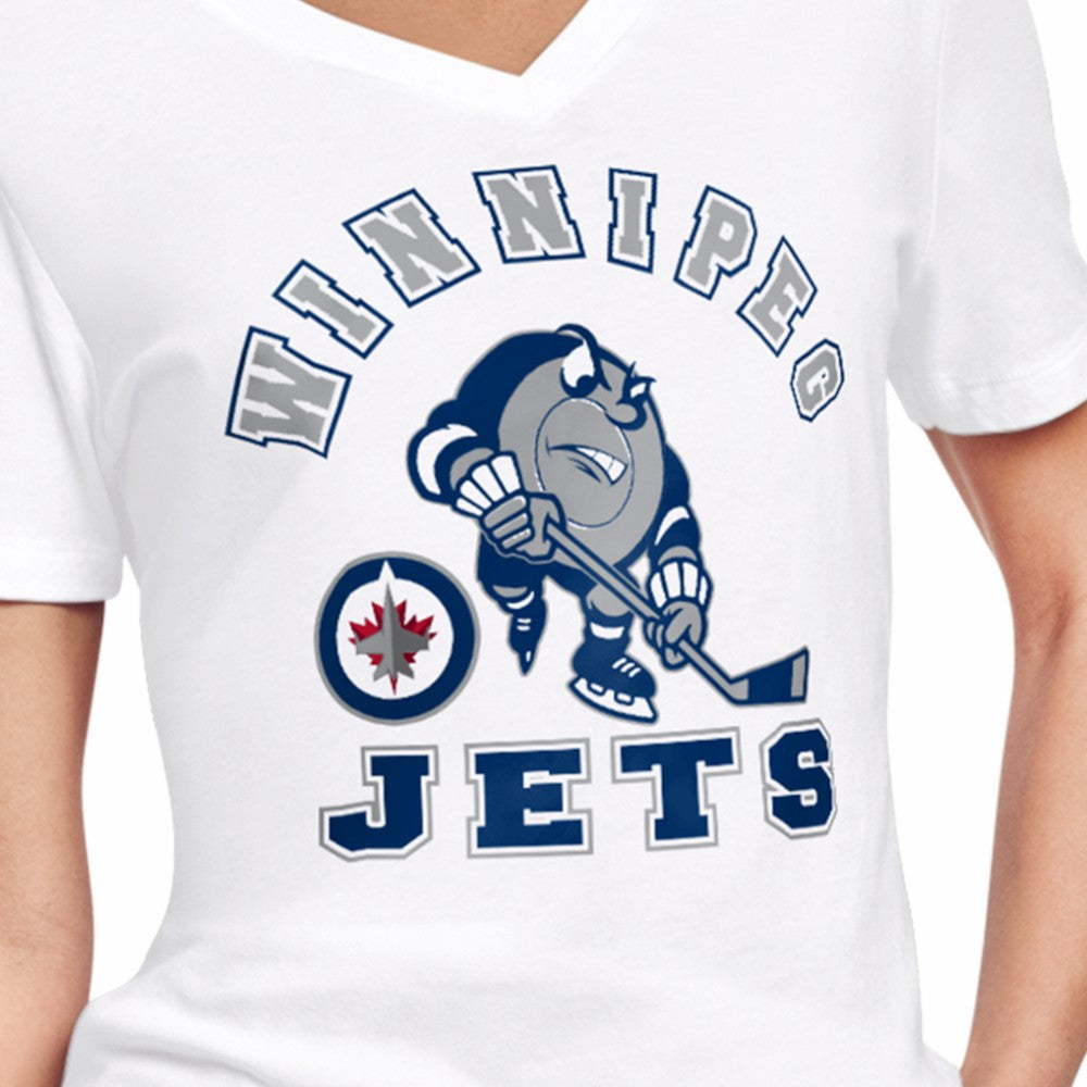 Winnipeg Jets Starter Women's Tough Puck T-Shirt - White | US 203995148