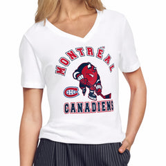 Montreal Canadiens Starter Women's Tough Puck T-Shirt - White | US 203995149