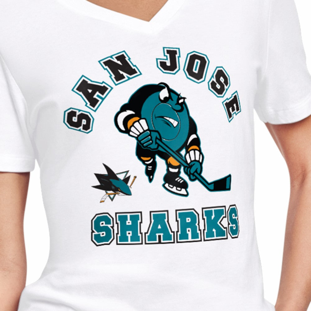 San Jose Sharks Starter Women's Tough Puck T-Shirt - White | US 203995150