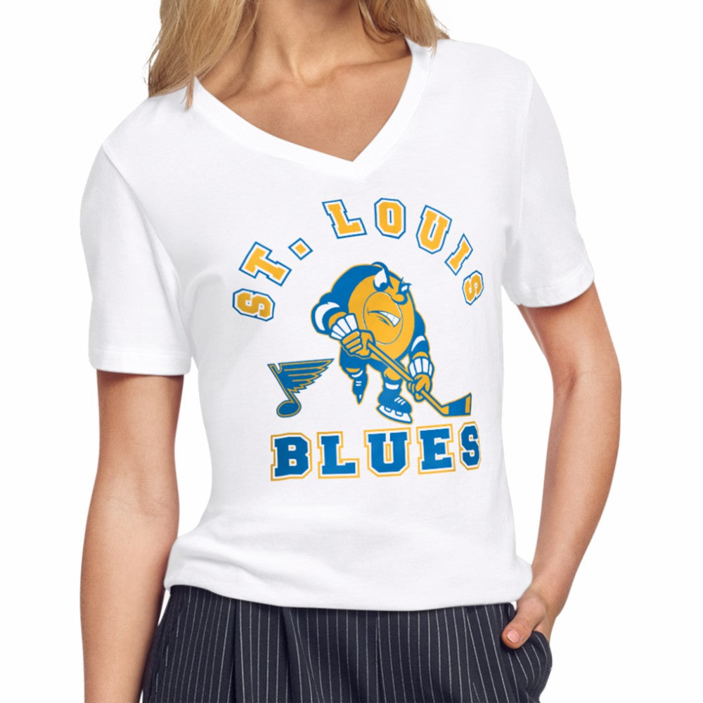 St. Louis Blues Starter Women's Tough Puck T-Shirt - White | US 203995152