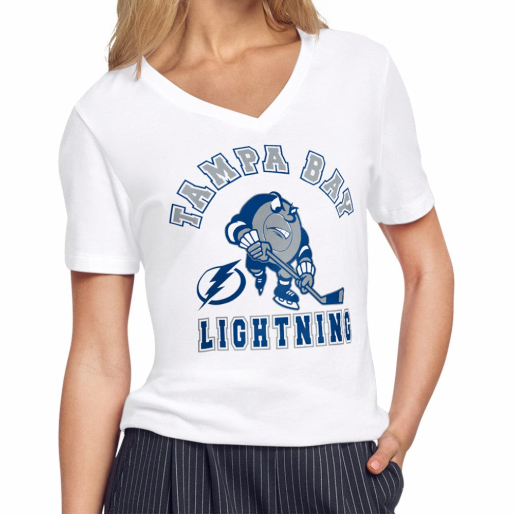 Tampa Bay Lightning Starter Women's Tough Puck T-Shirt - White | US 203995153