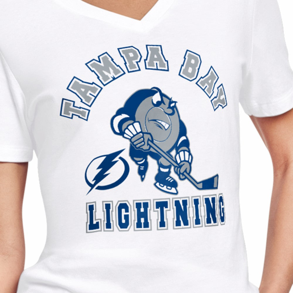 Tampa Bay Lightning Starter Women's Tough Puck T-Shirt - White | US 203995153