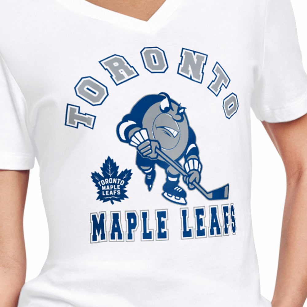 Toronto Maple Leafs Starter Women's Tough Puck T-Shirt - White | US 203995154