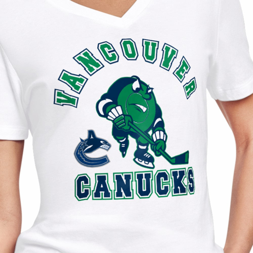 Vancouver Canucks Starter Women's Tough Puck T-Shirt - White | US 203995155