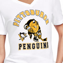 Pittsburgh Penguins Starter Women's Tough Puck T-Shirt - White | US 203995157