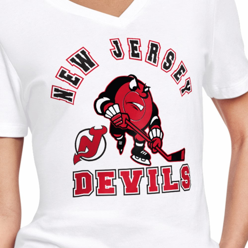 New Jersey Devils Starter Women's Tough Puck T-Shirt - White | US 203995160