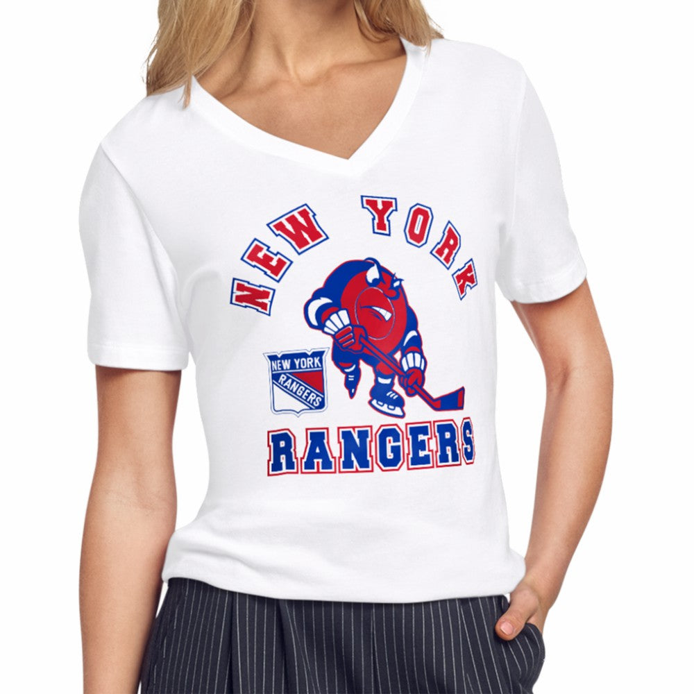 New York Rangers Starter Women's Tough Puck T-Shirt - White | US 203995162
