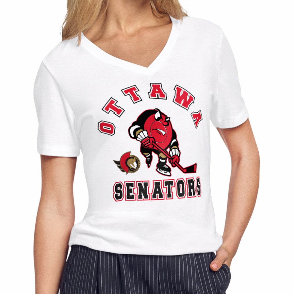 Ottawa Senators Starter Women's Tough Puck T-Shirt - White | US 203995164