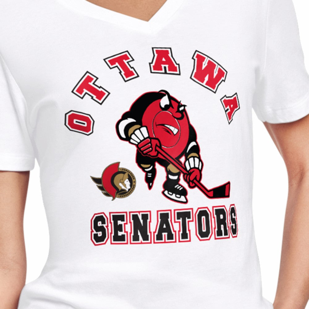 Ottawa Senators Starter Women's Tough Puck T-Shirt - White | US 203995164