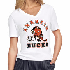 Anaheim Ducks Starter Women's Tough Puck T-Shirt - White | US 203995172