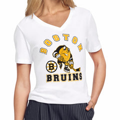 Boston Bruins Starter Women's Tough Puck T-Shirt - White | US 203995173