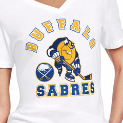 Buffalo Sabres Starter Women's Tough Puck T-Shirt - White | US 203995175