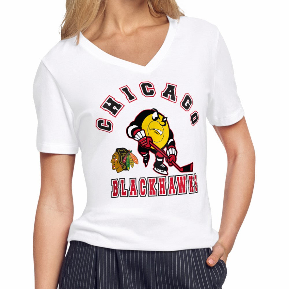 Chicago Blackhawks Starter Women's Tough Puck T-Shirt - White | US 203995178