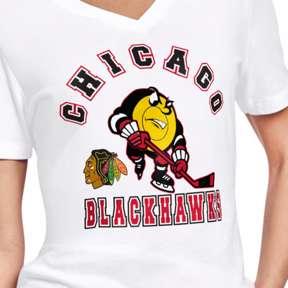 Chicago Blackhawks Starter Women's Tough Puck T-Shirt - White | US 203995178