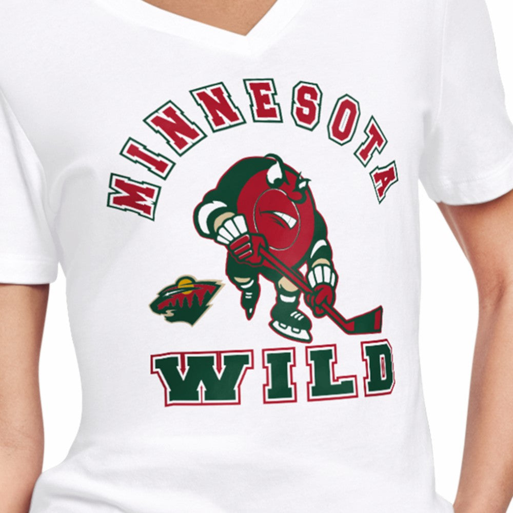 Minnesota Wild Starter Women's Tough Puck T-Shirt - White | US 203995179