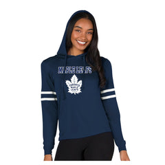 Toronto Maple Leafs Concepts Sport Women's Marathon Long-Sleeve Hooded T-Shirt - Navy | US 203995288
