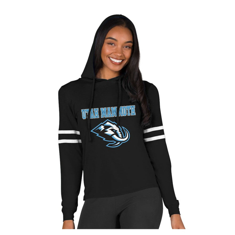 Utah Mammoth Concepts Sport Women's Marathon Long-Sleeve Hooded T-Shirt - Black | US 203995289
